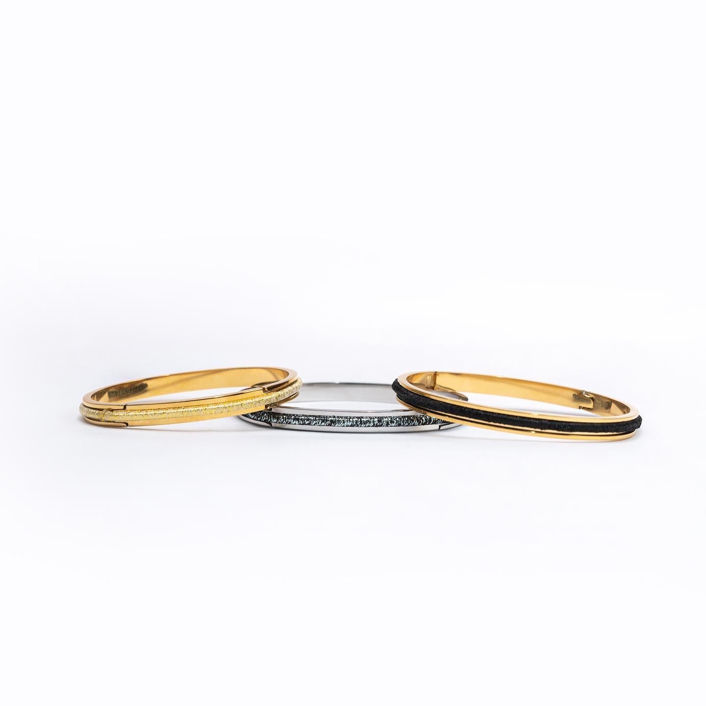 SOLENE Gold/Silver Attachable Different Colors Hair Tie Bangle Bracelet for Women