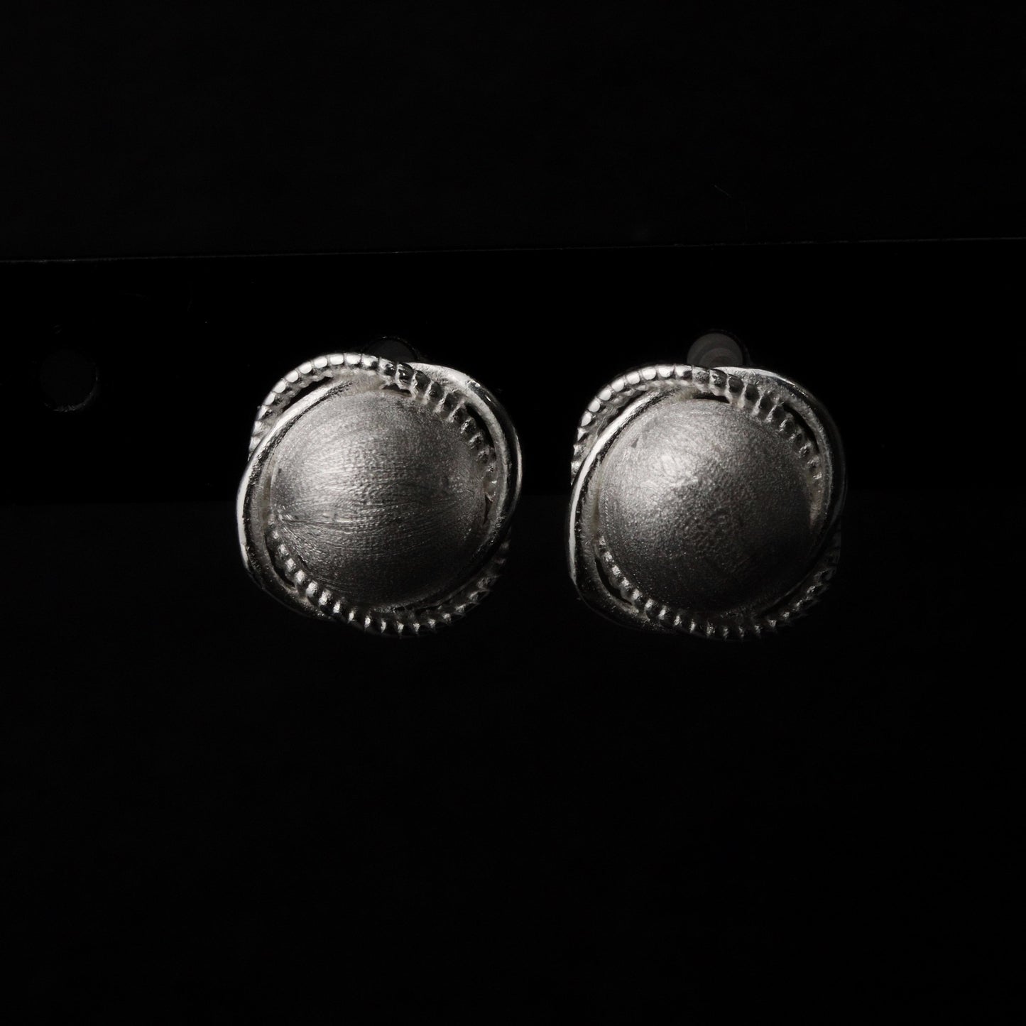 BORIS S925 Silver Dome Circular Stud Earrings