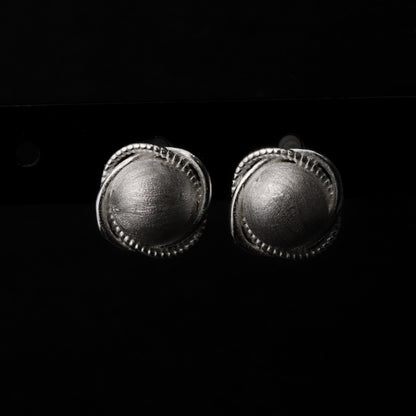 BORIS S925 Silver Dome Circular Stud Earrings