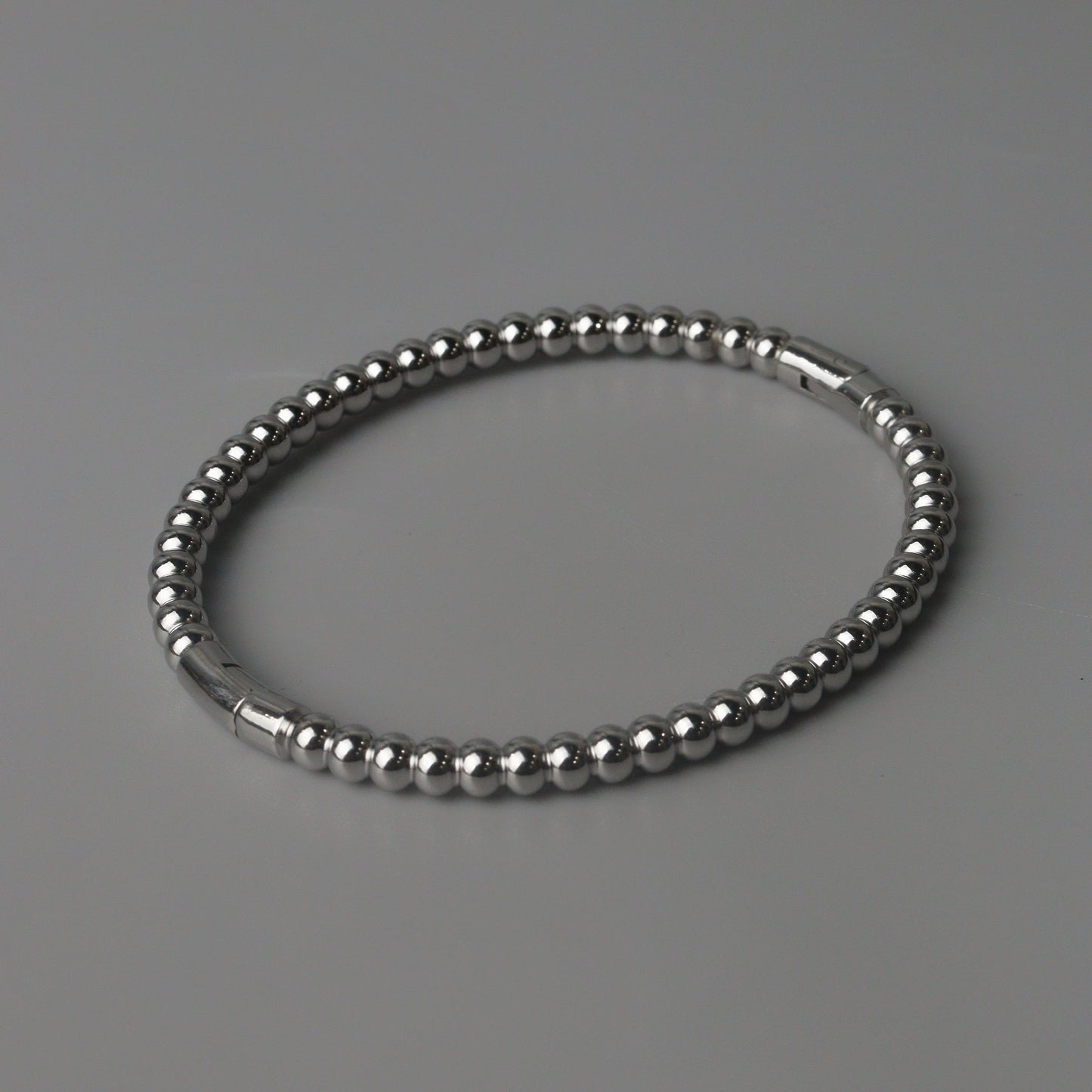 ARIA Silver Bubble Oval Bangle Bracelet