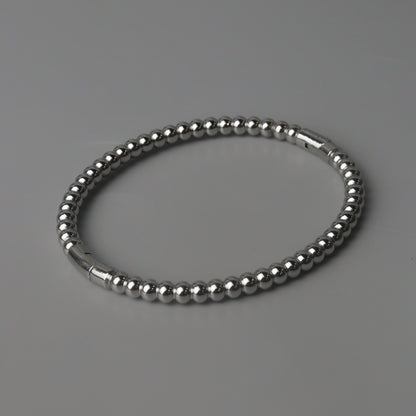 ARIA Silver Bubble Oval Bangle Bracelet