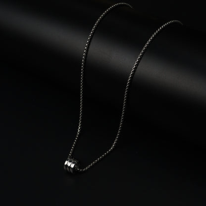 Men Jewelry LUCIAN Barrel Pendant Silver Box Chain Necklace For Men's