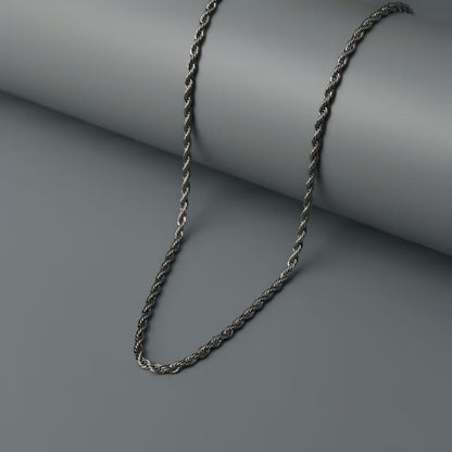 Men Jewelry RALEVIK Silver Twisted Chain Necklace For Men's