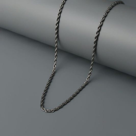 Men Jewelry RALEVIK Silver Twisted Chain Necklace For Men's