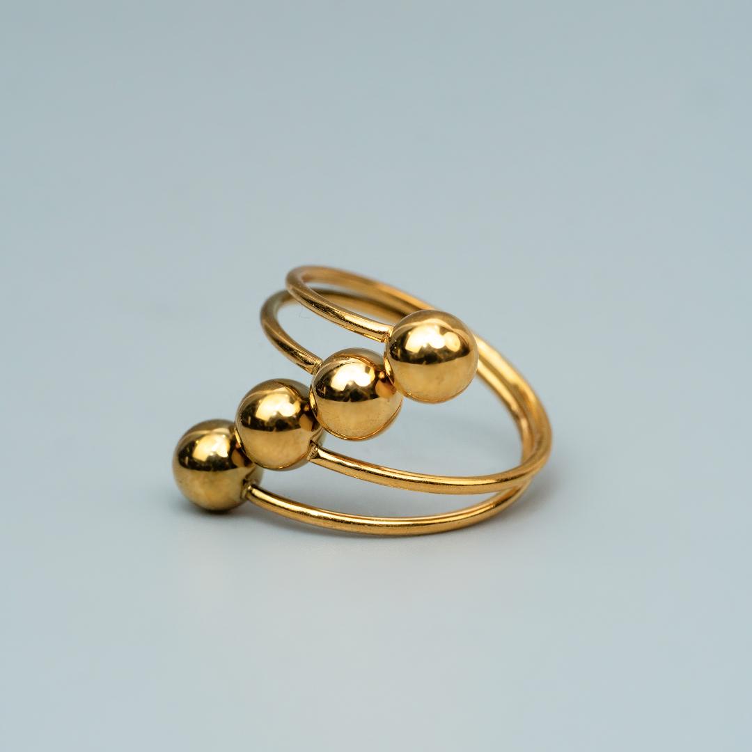 TIVA Porcelain 4 Ball Adjustable Ring for Women