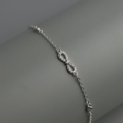 NADYA S925 Silver Infinity 8 Bracelet