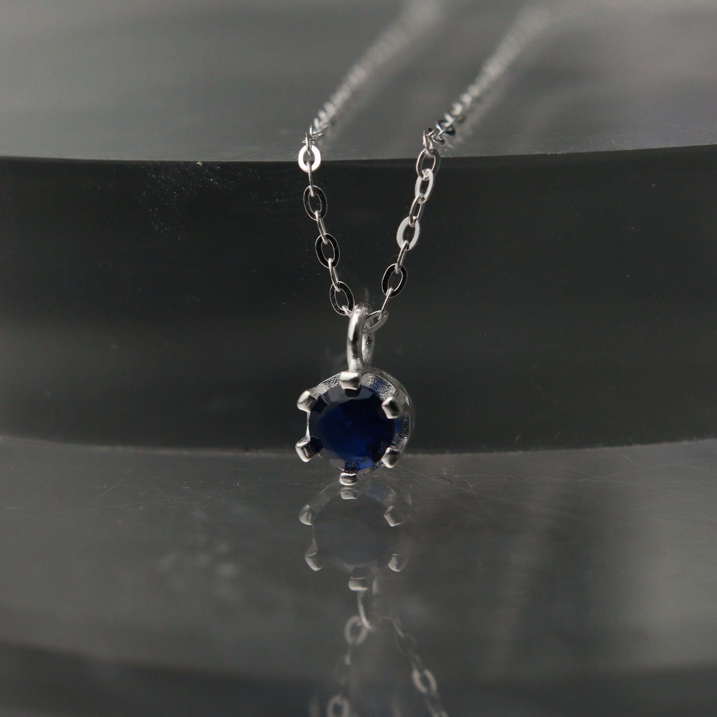 Birth Month Stones S925 Silver Pendant Chain Necklace for Women