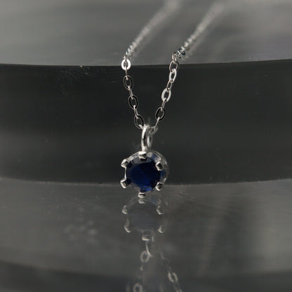 Birth Month Stones S925 Silver Pendant Chain Necklace for Women