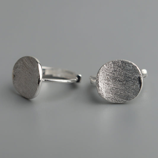 DANIA S925 Silver Disc Round Clip Earrings