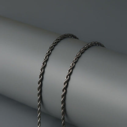 Men Jewelry RALEVIK Silver Twisted Chain Necklace For Men's