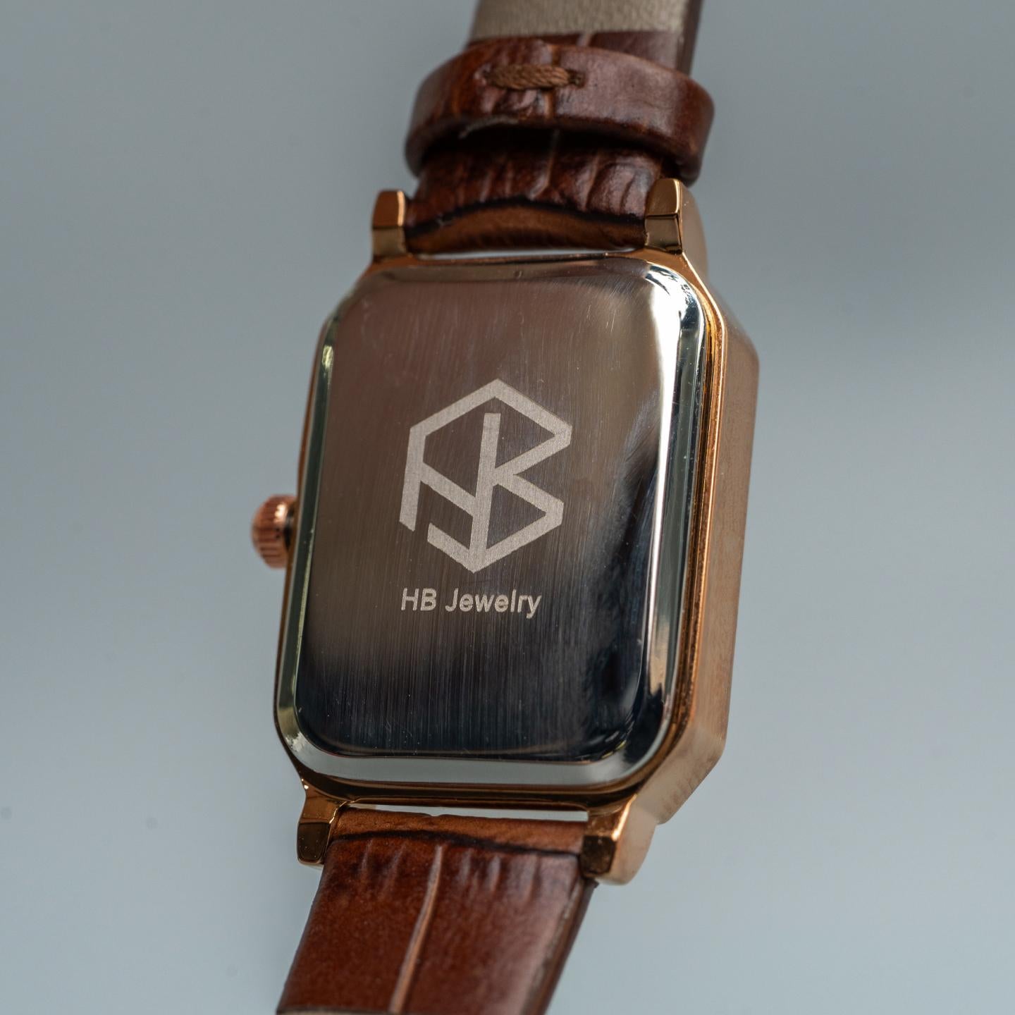 ZHAYNE Rose Gold Blue Hand Dial Roman Numerical Vintage Brown Octagonal Rectangle Leather Women’s Fashion Watch
