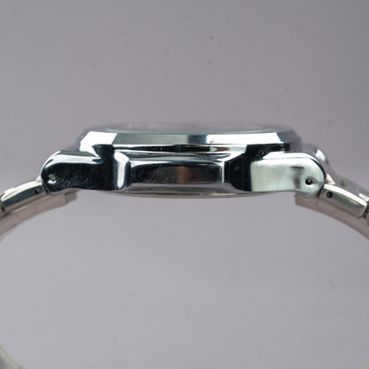 CALYTHON Navy Blue Square Silver Strap Men's Watch