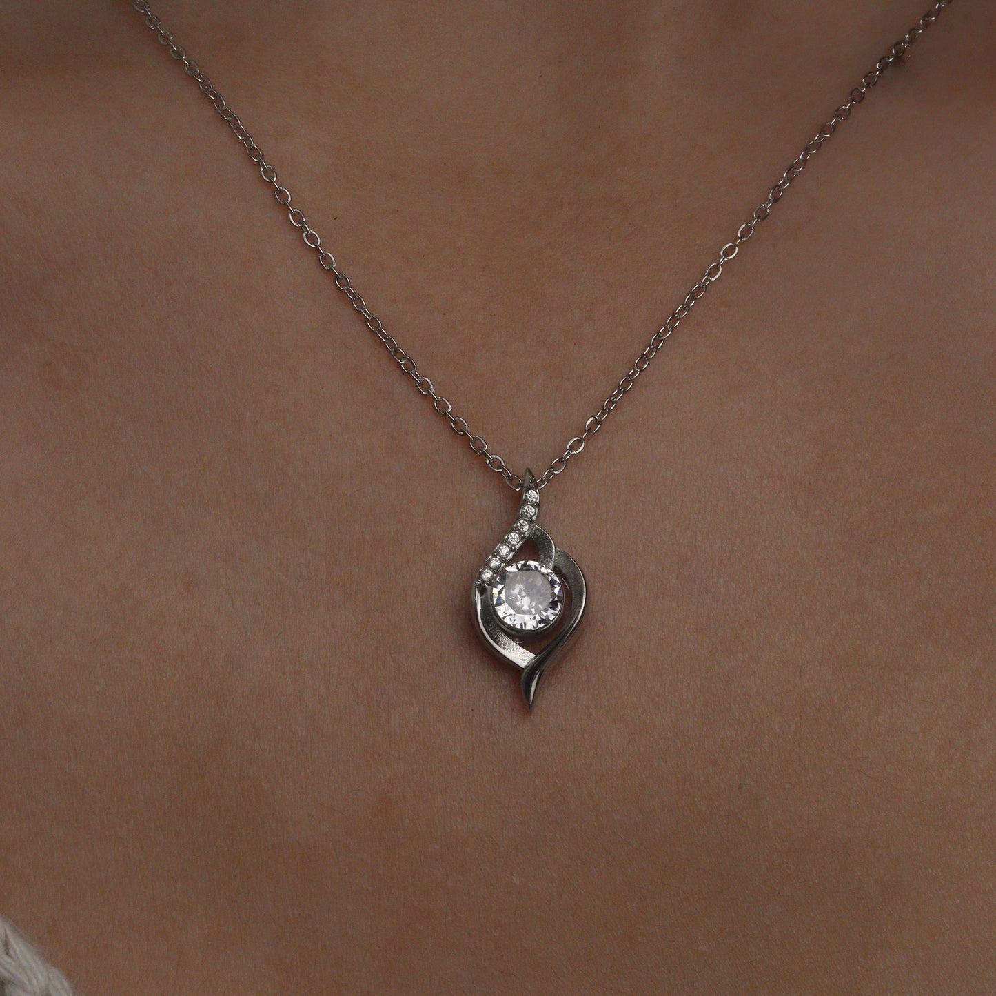 Silver AMES Song Symbol Eye of My Heart Pendant Choker Chain Necklace for Women