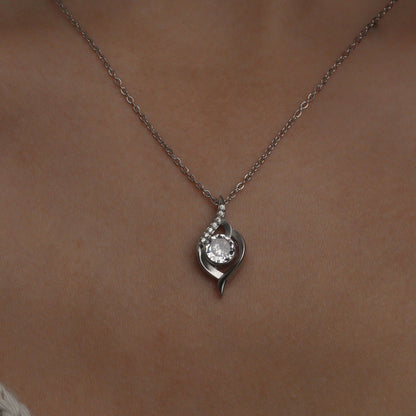 Silver AMES Song Symbol Eye of My Heart Pendant Choker Chain Necklace for Women