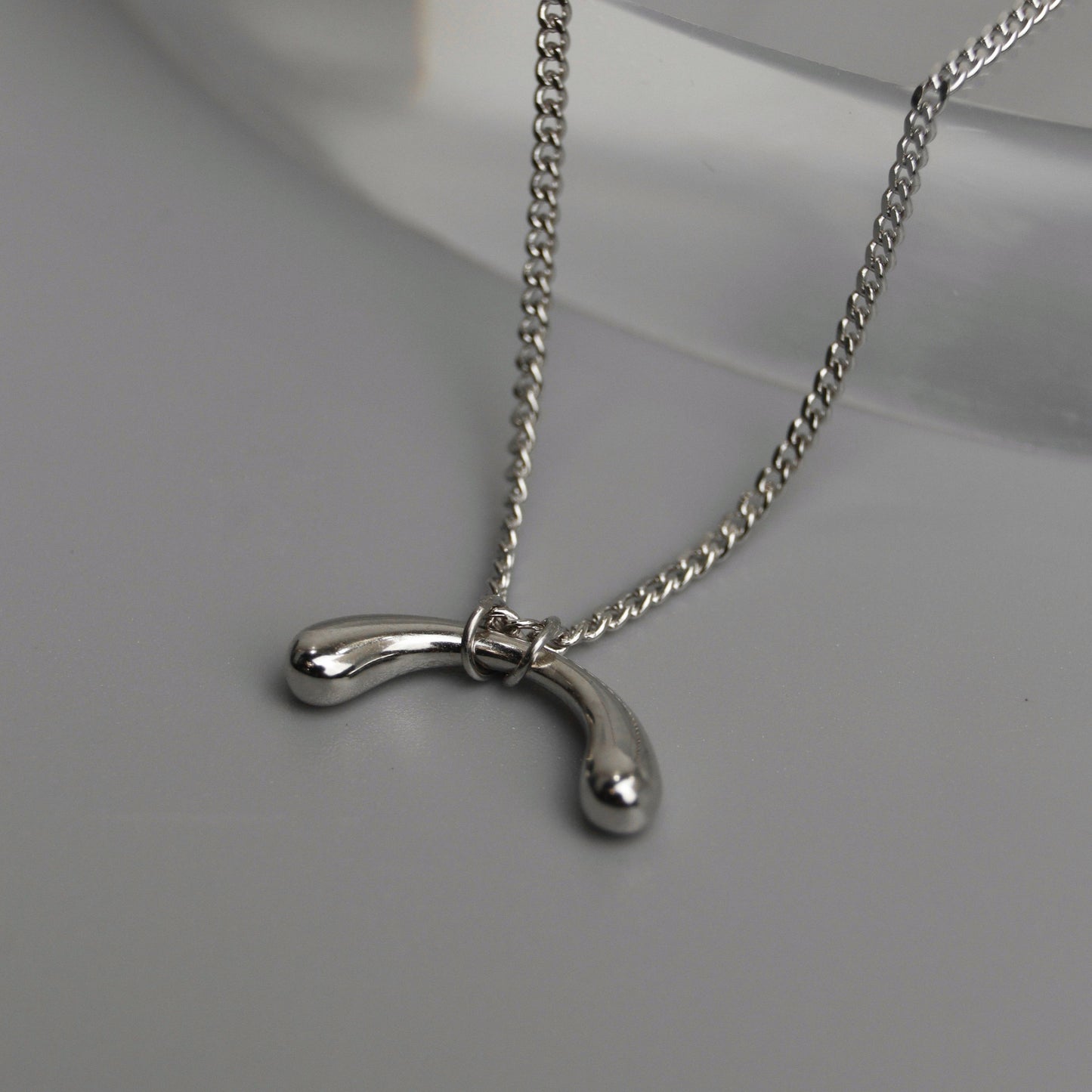 KAELAN S925 Silver Wish Bone Pendant Chain Necklace for Women