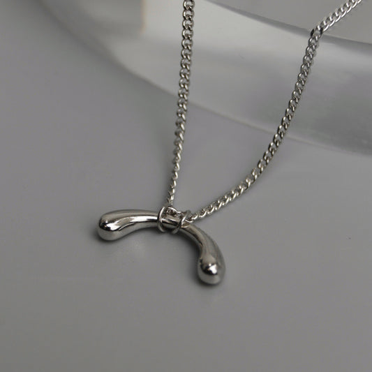 KAELAN S925 Silver Wish Bone Pendant Chain Necklace for Women
