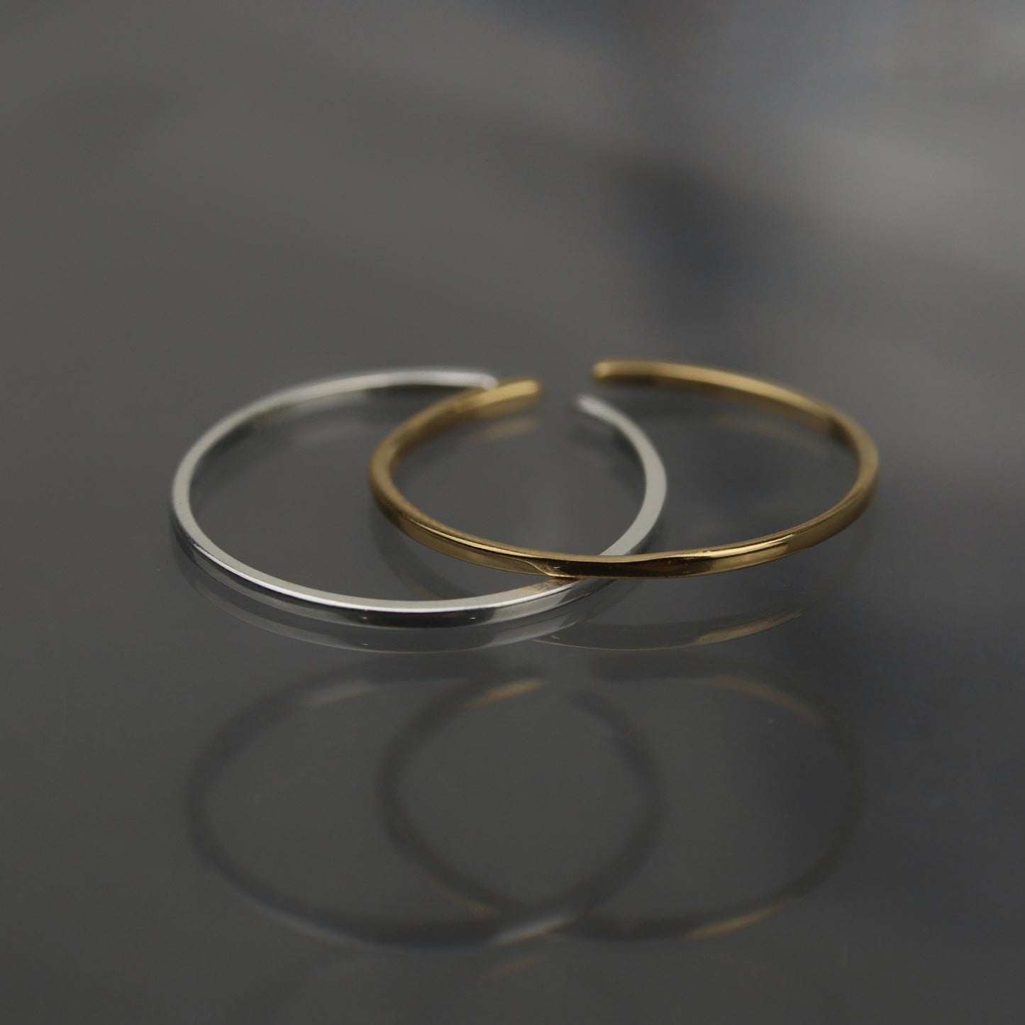 JAX S925 Silver Vermeil Thin Open Adjustable Ring for Women