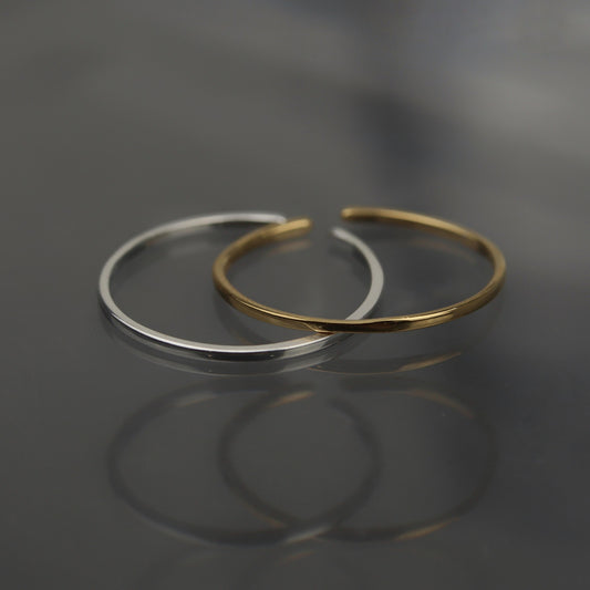 JAX S925 Silver Vermeil Thin Open Adjustable Ring for Women