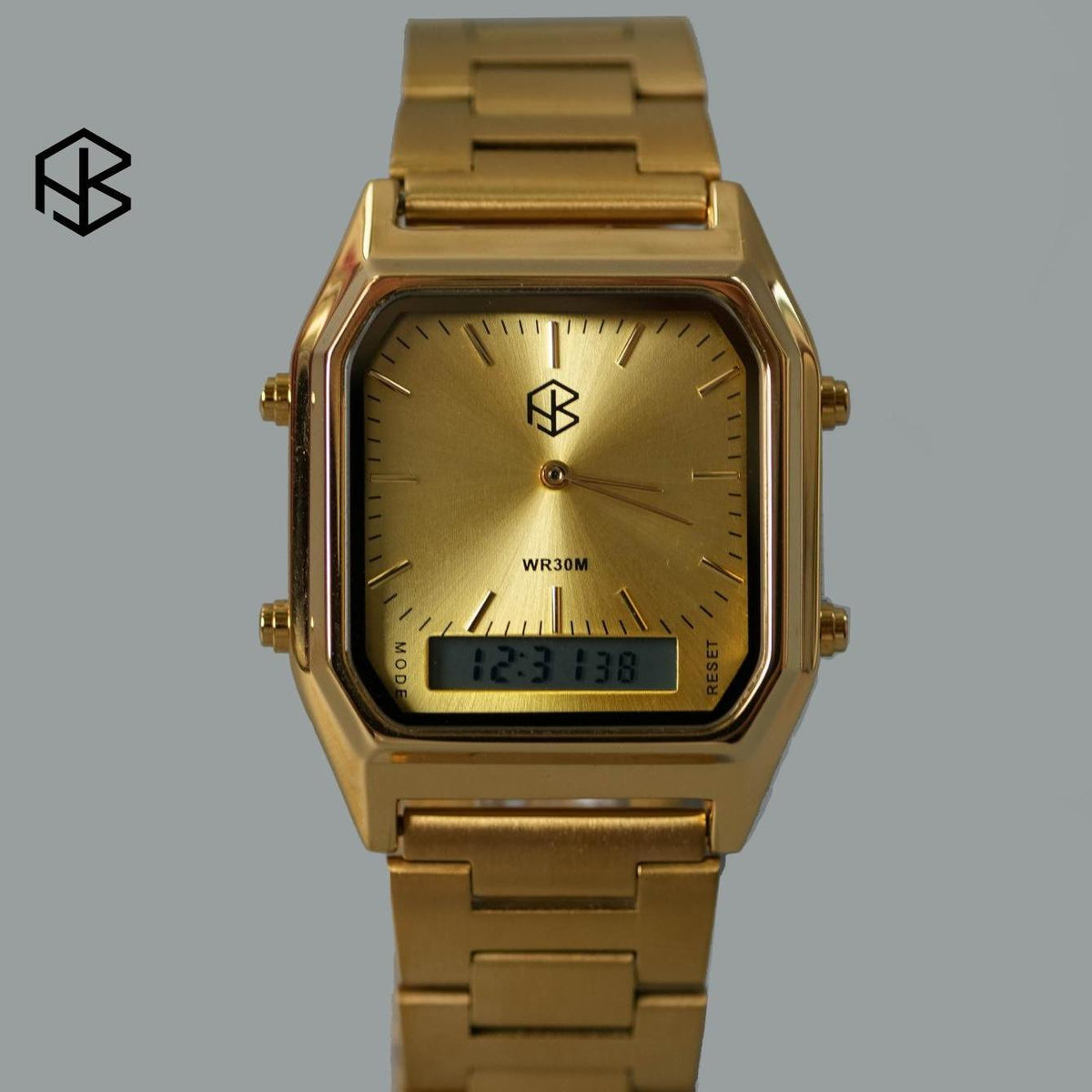 OMNIX Square Modern Style Unisex  Digital/Analog Watch
