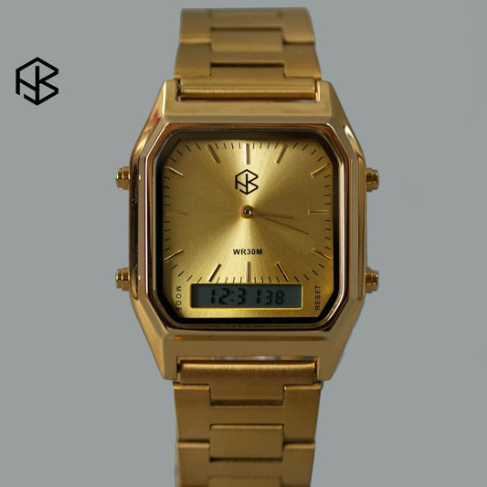 OMNIX Square Modern Style Unisex  Digital/Analog Watch