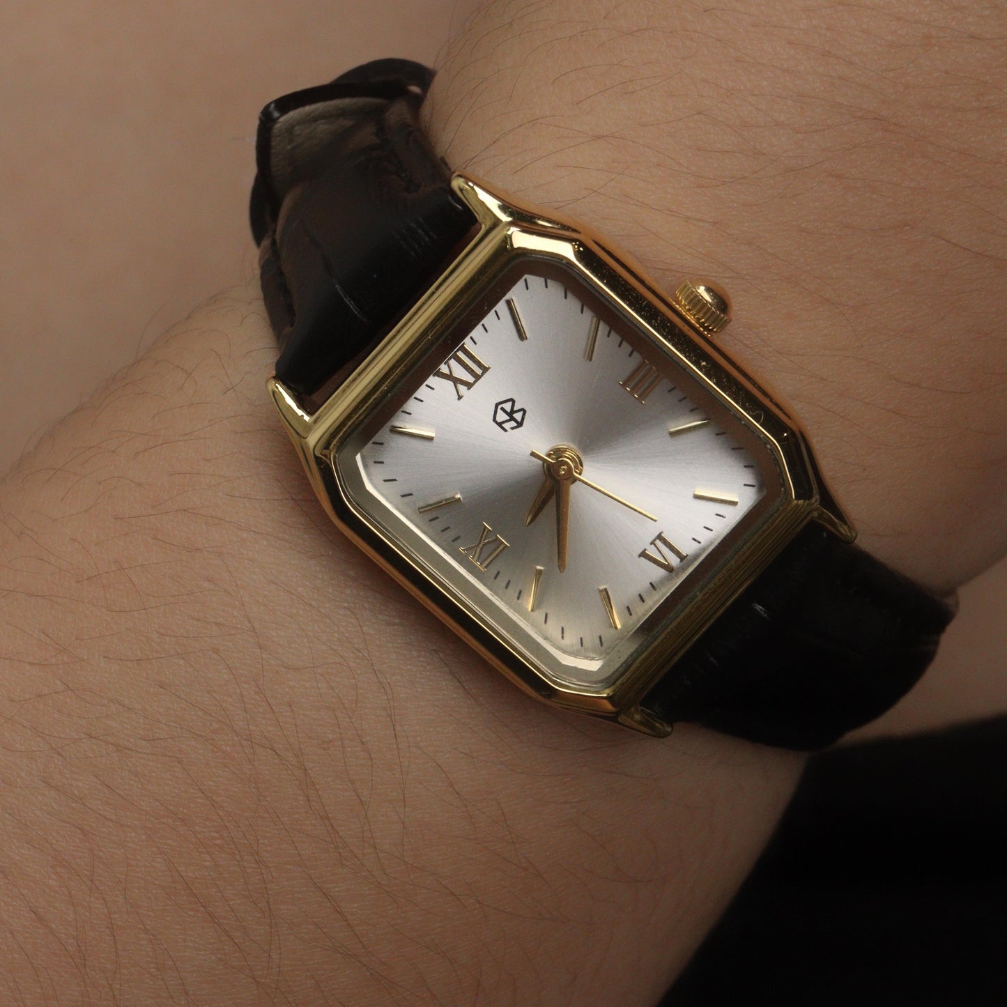 OMARIS Octagon Sides Rectangle Women's Fashion Quartz Leather Watch