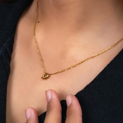 ROA Mini Love Knot Pendant Chain Necklace For Women's