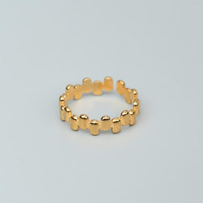 VION Uneven Rectangle Hip-Hop Adjustable Ring for Women