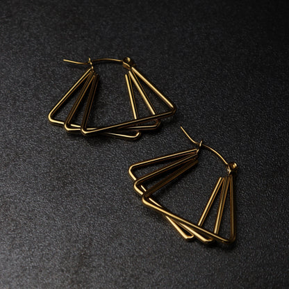 ALONDRA Multi Triangle Big Hoop Earrings For Women's