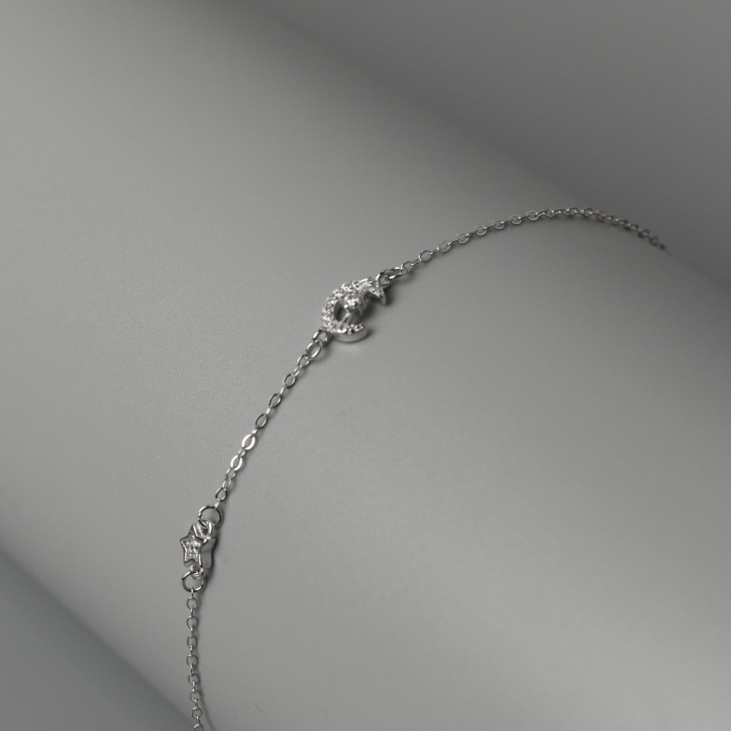 SORVANE S925 Silver Cupid's Arrow Crescent Moon Star for Women Men Bracelet