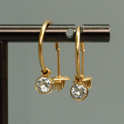 BRILLIANCE STONE Hoop Drop Earrings for Women's