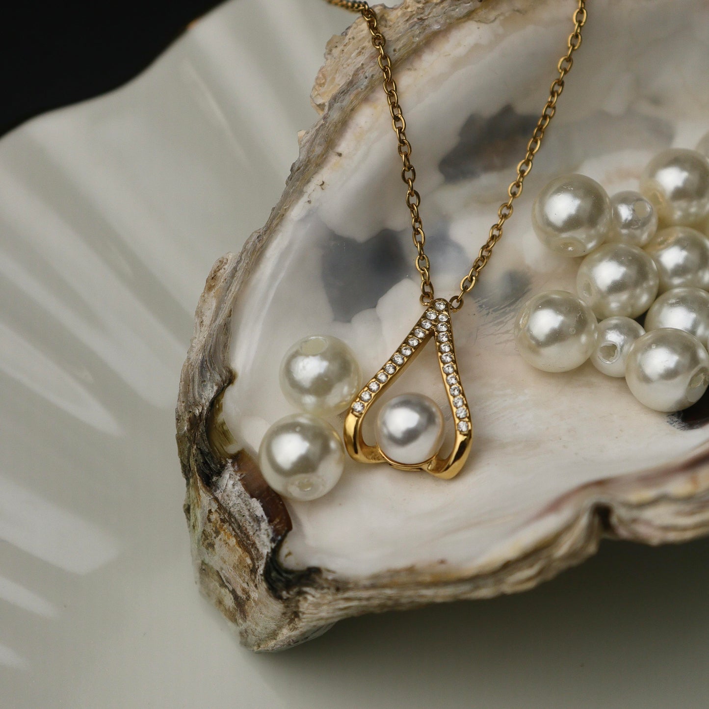 Synthetic Pearl Cage Collection Of Necklace and Earrings Women's