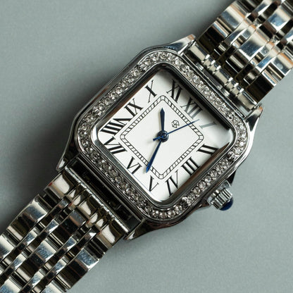 FROSTELIX Silver Ice Rectangle Roman Numerical Minimalist Unisex Watch