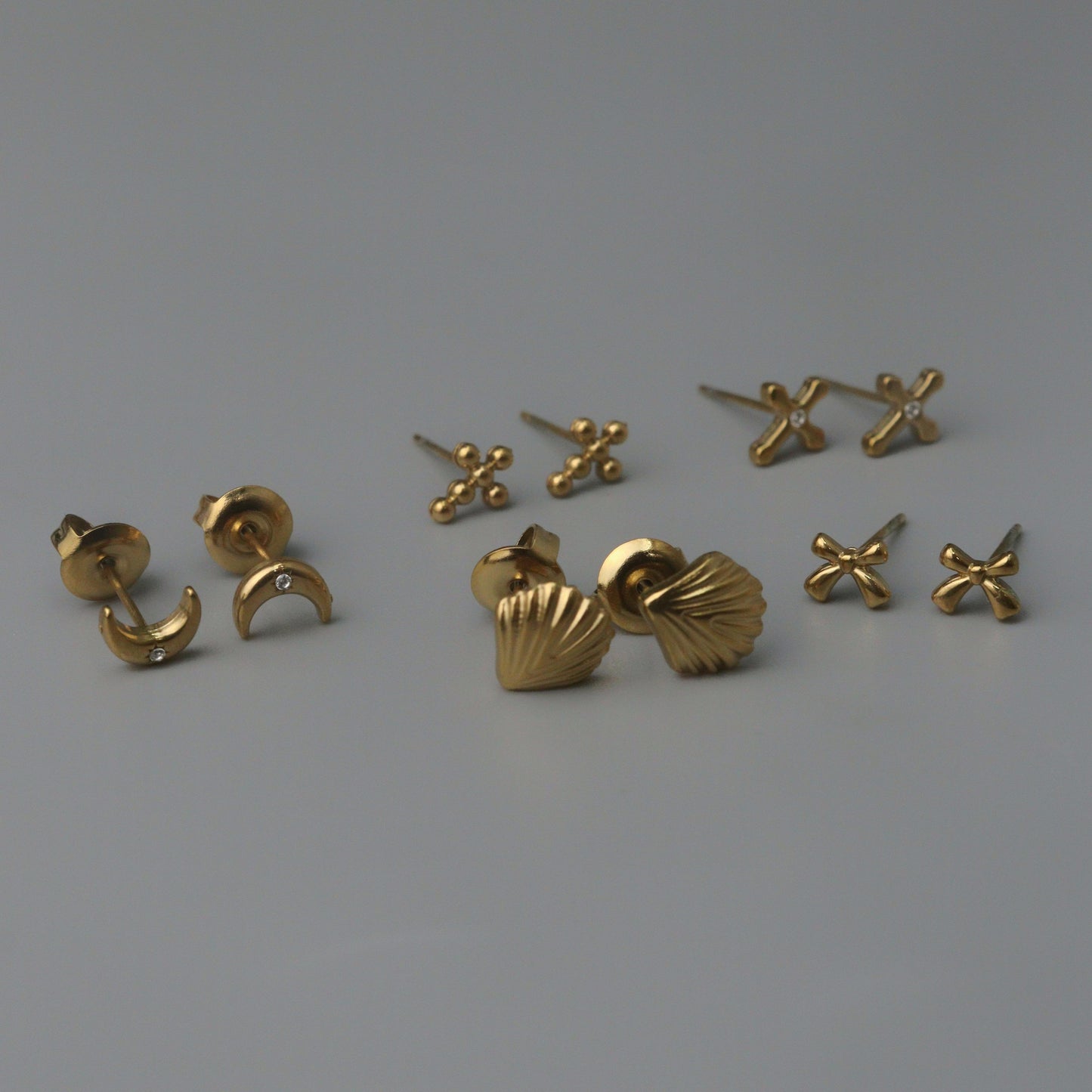 6mm Mini Shapes Stud Earrings Collections Women's