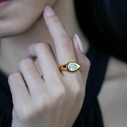 TEVA Centered TearDrop Shape Rings