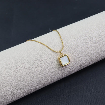 MISTY White Square Pendant Necklace for Women