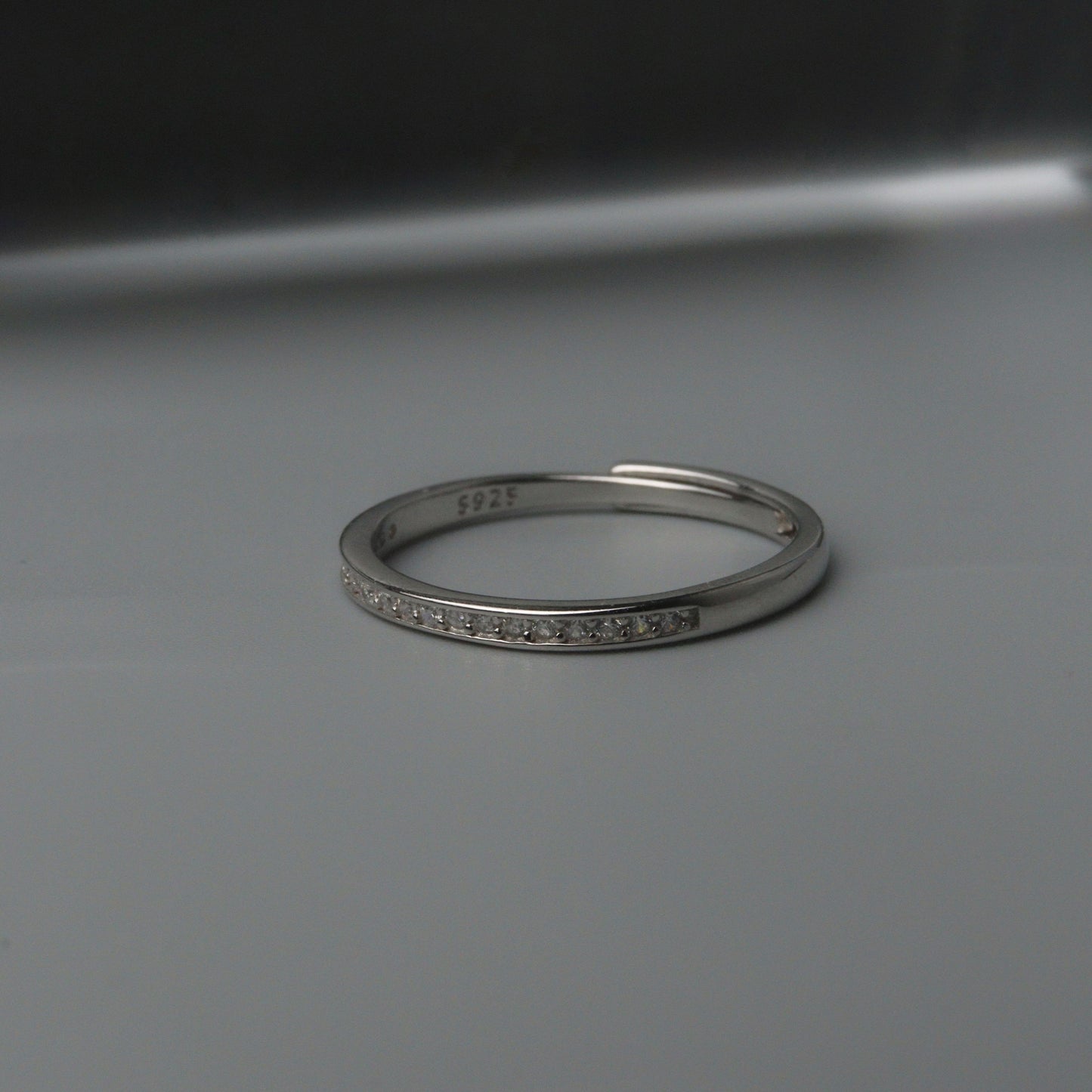 JOSIE S925 Silver Full Embedded Adjustable Ring for Women