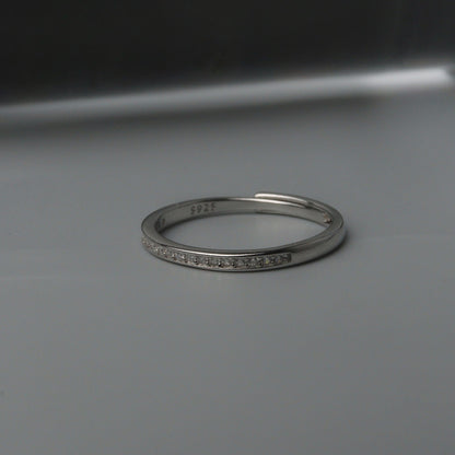 JOSIE S925 Silver Full Embedded Adjustable Ring for Women