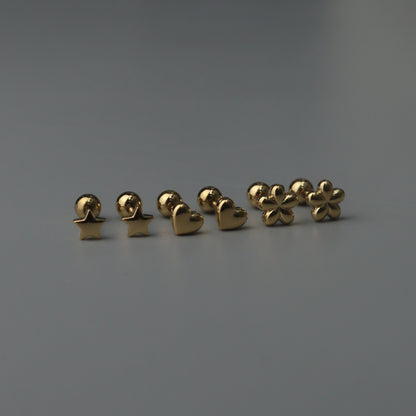 Mini Various Shapes Stud De Roscas Earrings Collections Women's