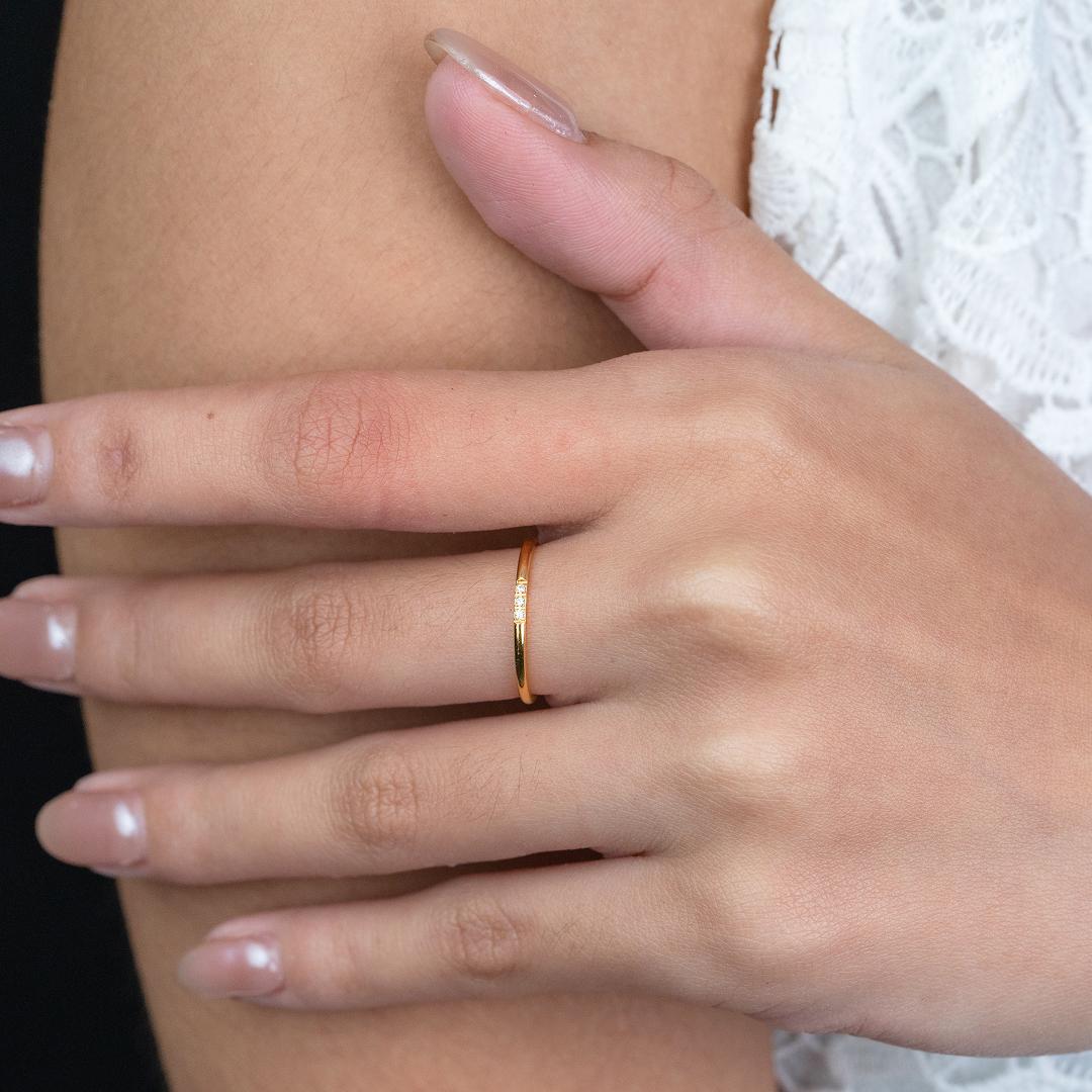 CORIN Centered Embedded Thin Ring for Women