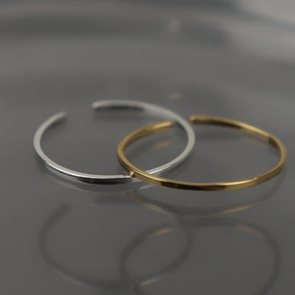 JAX S925 Silver Vermeil Thin Open Adjustable Ring for Women