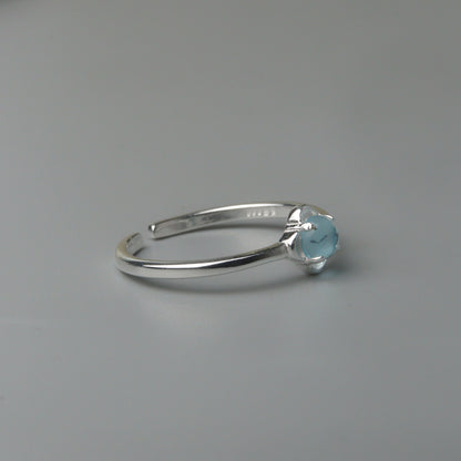 RELLA S925 Silver Round Lucky Design Adjustable Ring