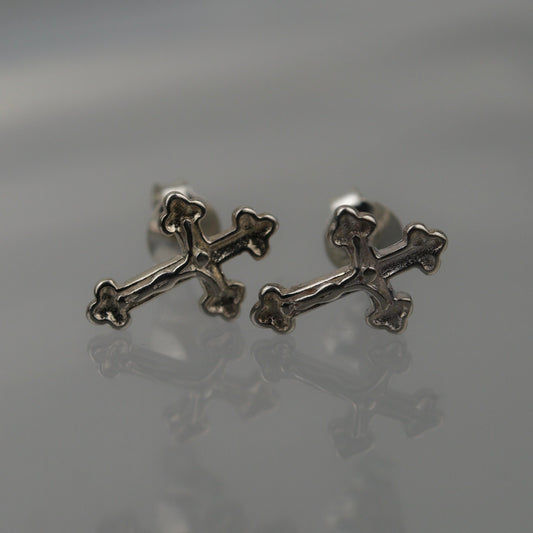 TORIN S925 Silver Gothic Cross Stud Earrings Women's