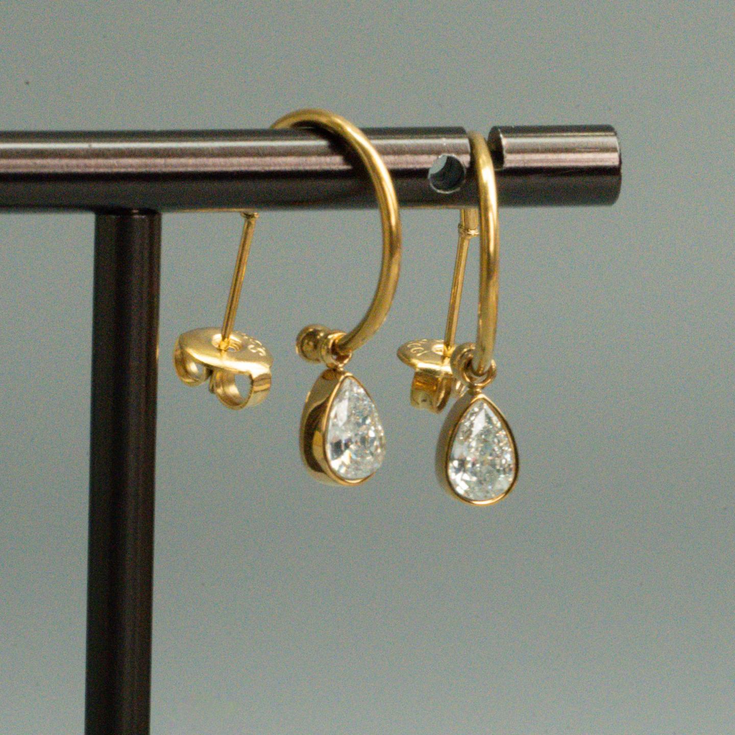 BRILLIANCE STONE Hoop Drop Earrings for Women's