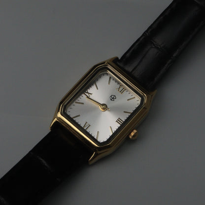 OMARIS Octagon Sides Rectangle Women's Fashion Quartz Leather Watch