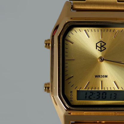 OMNIX Square Modern Style Unisex  Digital/Analog Watch