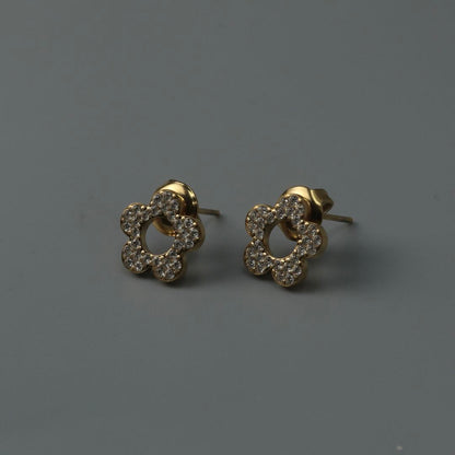 NICA Daisy Flower Embedded 10mm Stud Earrings for Women