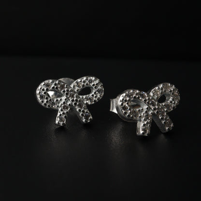 S925 Silver Ribbon Stud