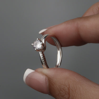 S925 Silver Embedded Adjustable Ring