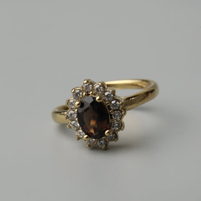 Pawnable BROWN Oval GEMSTONE Natural Quartz Adjustable Ring with AGCL Certification