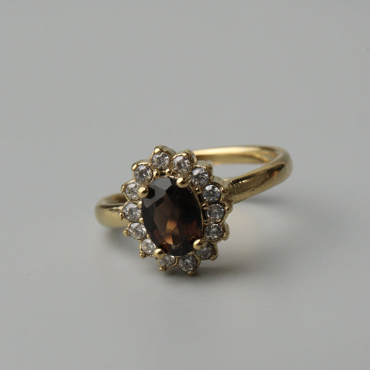 Pawnable BROWN Oval GEMSTONE Natural Quartz Adjustable Ring with AGCL Certification
